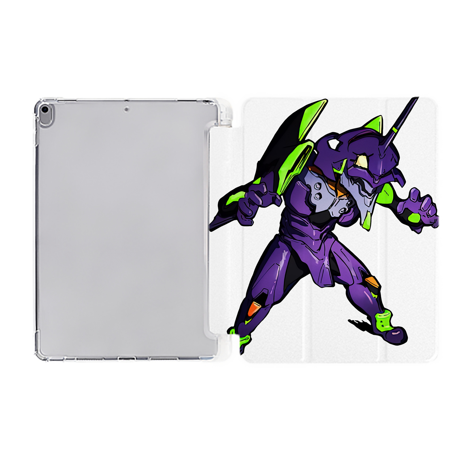 （画像用） EVA 新世紀エヴァンゲリオン IPad ケース ペン収納付き 三つ折りスタンド PUレザー×シリコン 対応機種9.5/10.5/10.9インチ